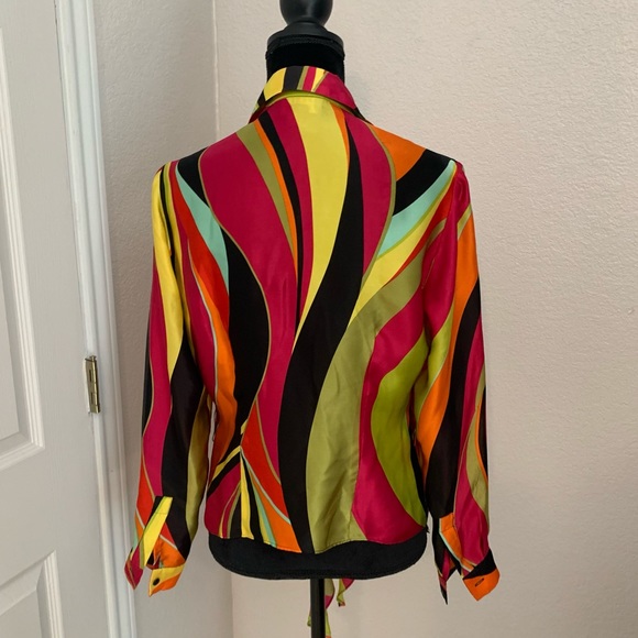 Spenser Jeremy vintage 70’s retro silk waist tie top - Picture 4 of 8